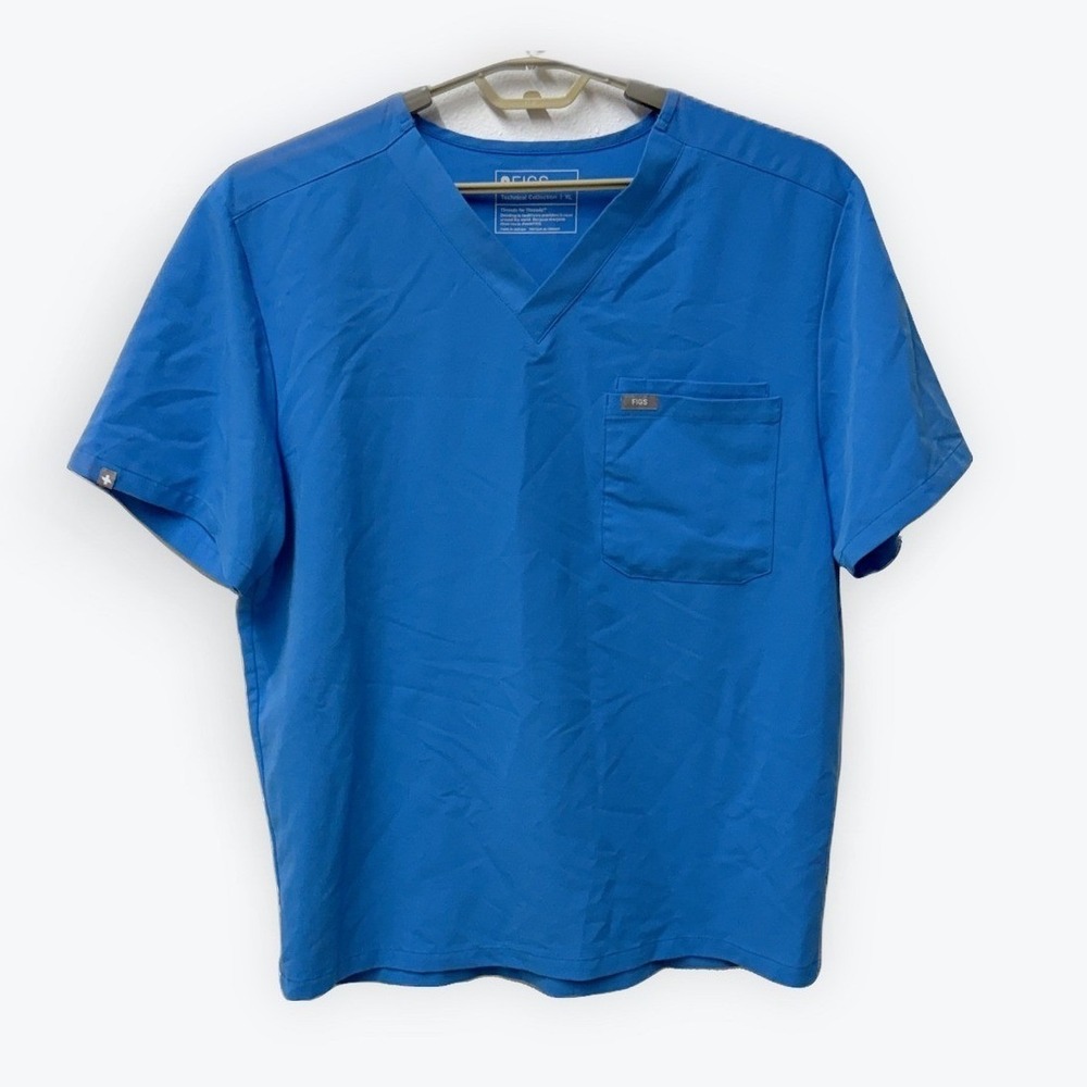 FIGS Technical Collection Leon V-Neck Scrub Top Blue XL FM1500